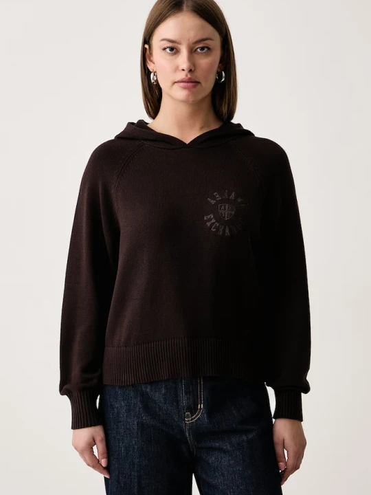 Zdjęcie produktu Armani Exchange sweter damski bawełniany brązowy