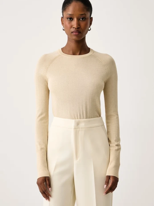 Zdjęcie produktu Armani Exchange sweter damski z wiskozą beżowy