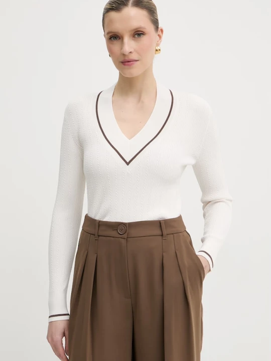 Zdjęcie produktu Armani Exchange sweter damski z wiskozy beżowy