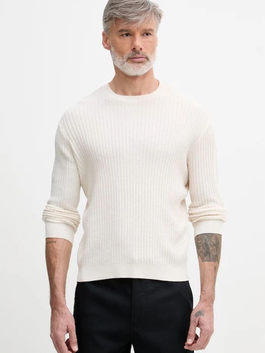 Zdjęcie produktu Armani Exchange sweter męski bawełniany beżowy