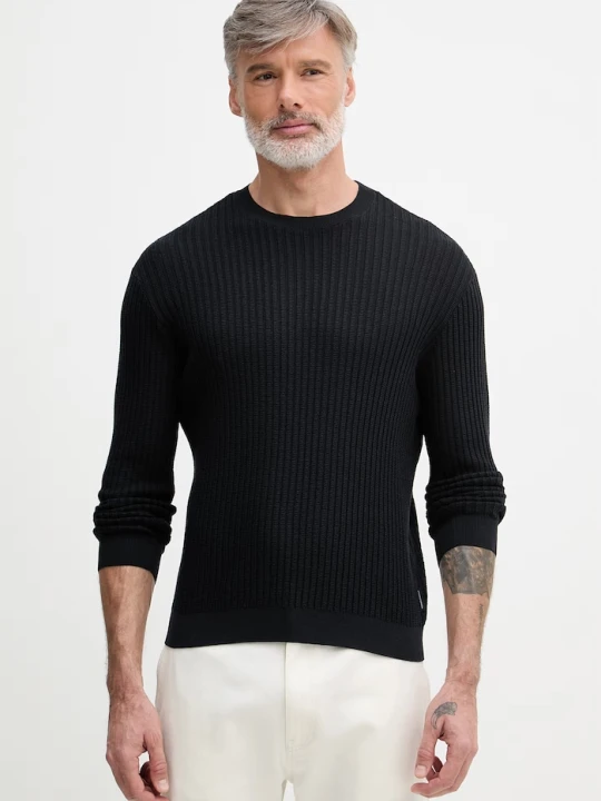 Zdjęcie produktu Armani Exchange sweter męski bawełniany granatowy