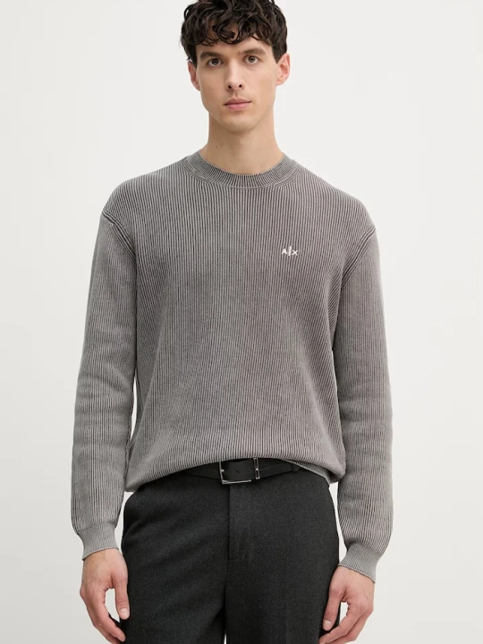 Zdjęcie produktu Armani Exchange sweter męski bawełniany szary