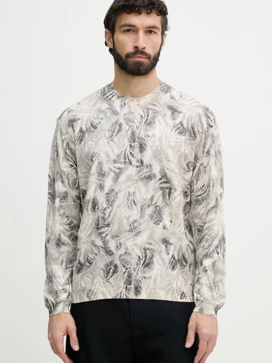 Zdjęcie produktu Armani Exchange sweter męski bawełniany beżowy