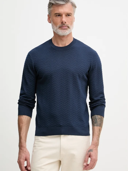 Zdjęcie produktu Armani Exchange sweter męski z wiskozą granatowy