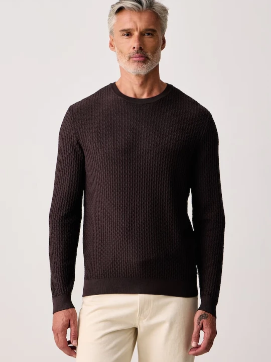 Zdjęcie produktu Armani Exchange sweter męski z wiskozą brązowy