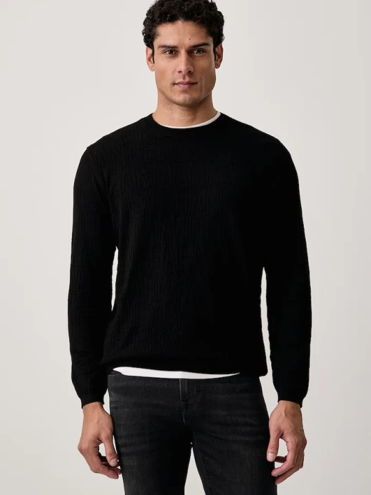 Zdjęcie produktu Armani Exchange sweter męski z wiskozą czarny