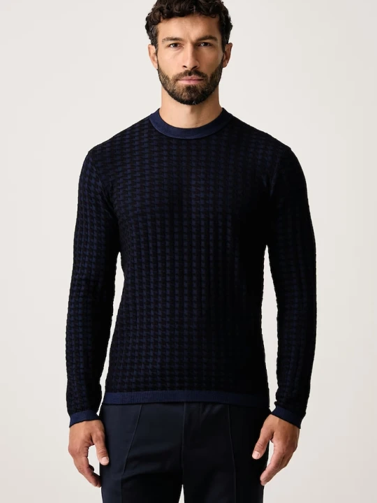 Zdjęcie produktu Armani Exchange sweter męski z wiskozą granatowy