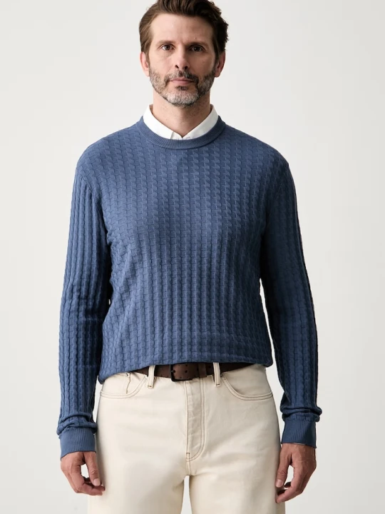 Zdjęcie produktu Armani Exchange sweter męski z wiskozą niebieski