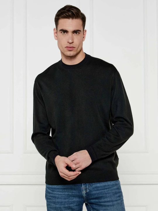 Zdjęcie produktu Armani Exchange Sweter | Regular Fit | z dodatkiem wełny czarny