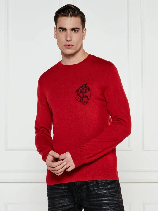Zdjęcie produktu Armani Exchange Sweter | Regular Fit | z dodatkiem wełny czerwony
