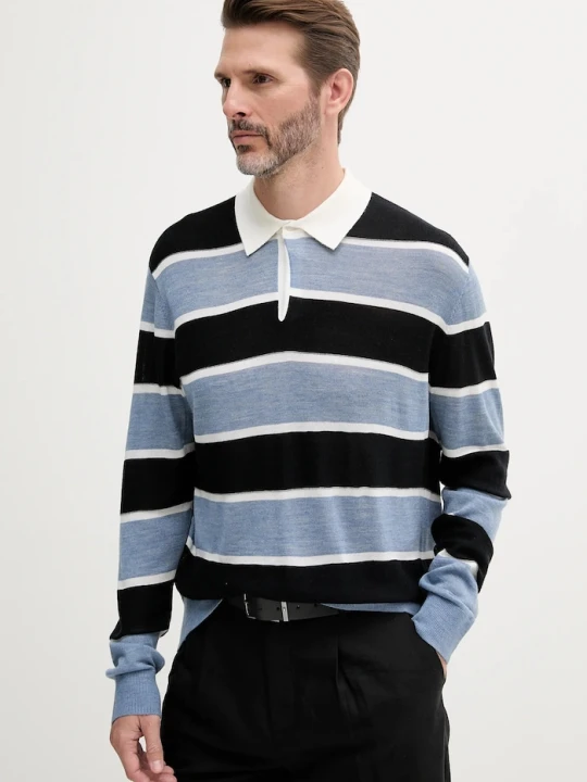 Zdjęcie produktu Armani Exchange sweter wełniany niebieski