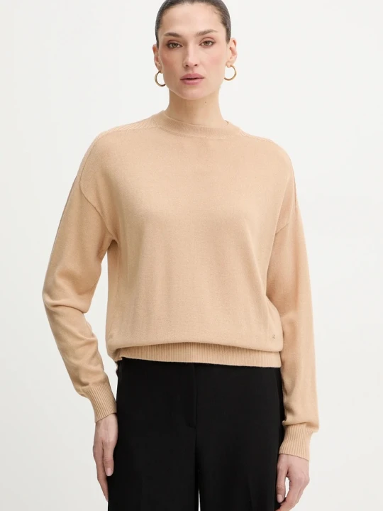 Zdjęcie produktu Armani Exchange sweter z dodatkiem wełny beżowy