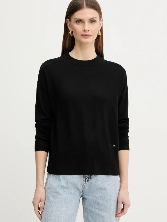 Zdjęcie produktu Armani Exchange sweter z dodatkiem wełny czarny