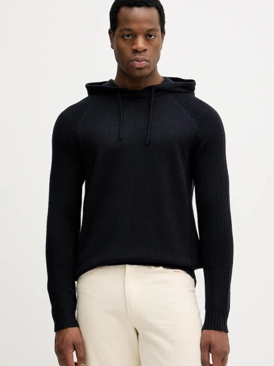 Zdjęcie produktu Armani Exchange sweter z dodatkiem wełny granatowy