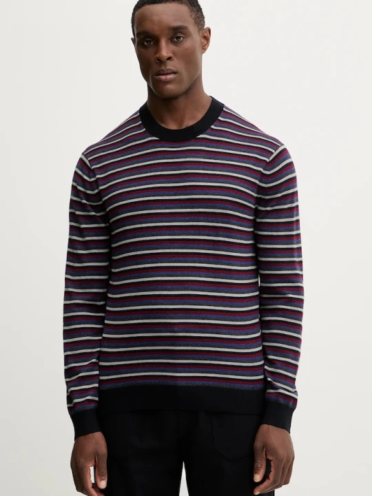 Zdjęcie produktu Armani Exchange sweter z dodatkiem wełny granatowy