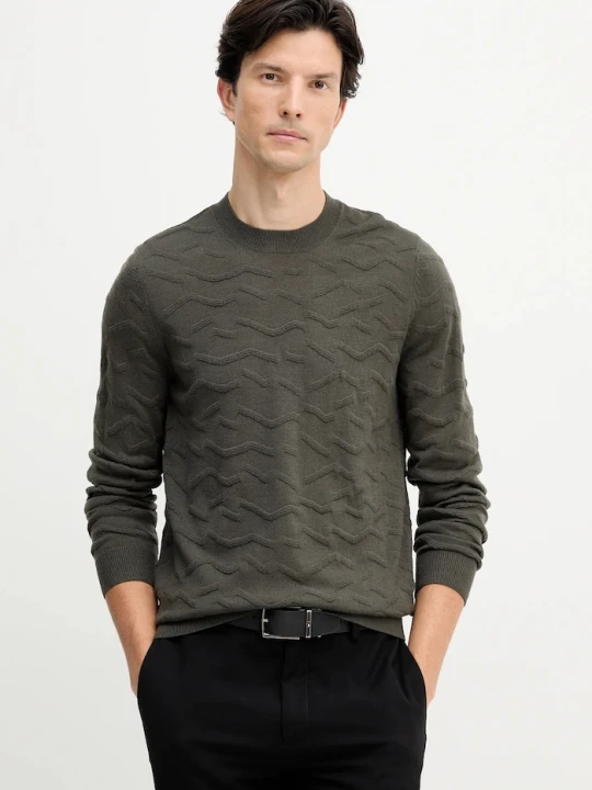 Zdjęcie produktu Armani Exchange sweter z dodatkiem wełny zielony
