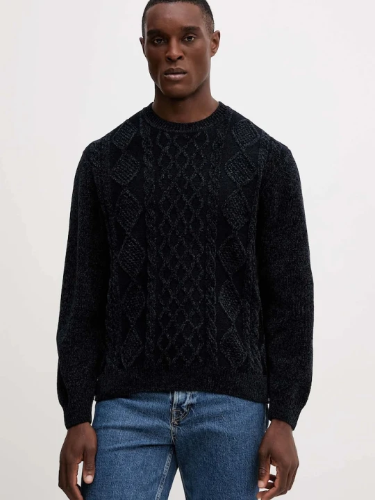 Zdjęcie produktu Armani Exchange sweter z dodatkiem wełny granatowy