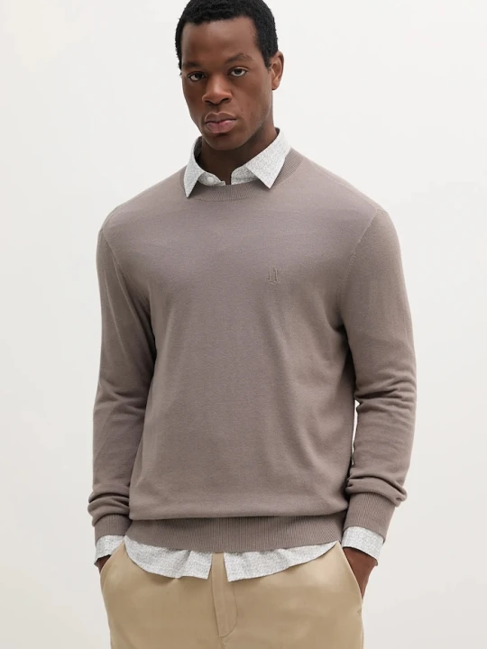 Zdjęcie produktu Armani Exchange sweter z domieszką jedwabiu brązowy