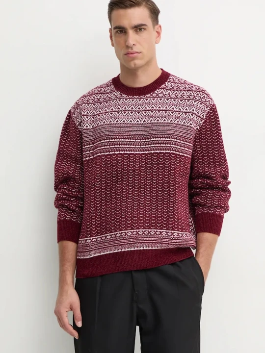 Zdjęcie produktu Armani Exchange sweter z domieszką wełny bordowy