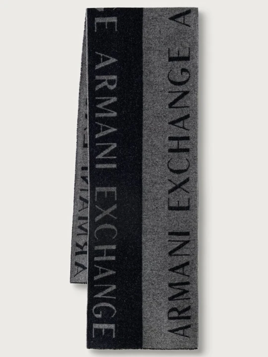Zdjęcie produktu Armani Exchange szalik męski z wełną granatowy