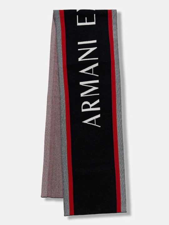 Zdjęcie produktu Armani Exchange szalik z dodatkiem wełny granatowy
