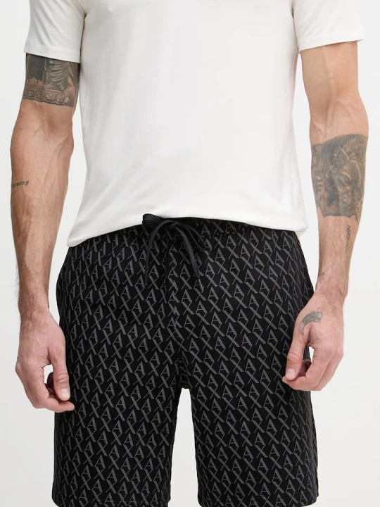 Zdjęcie produktu Armani Exchange szorty dresowe męskie bawełniane czarny