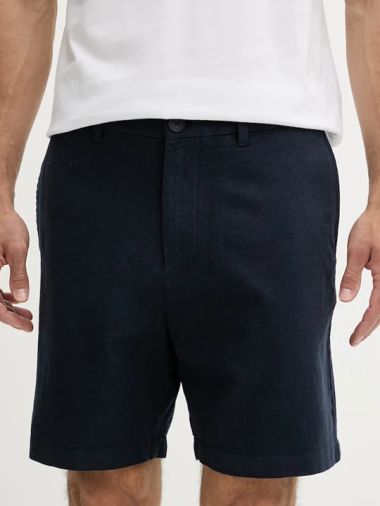 Zdjęcie produktu Armani Exchange szorty męskie z lnem granatowy