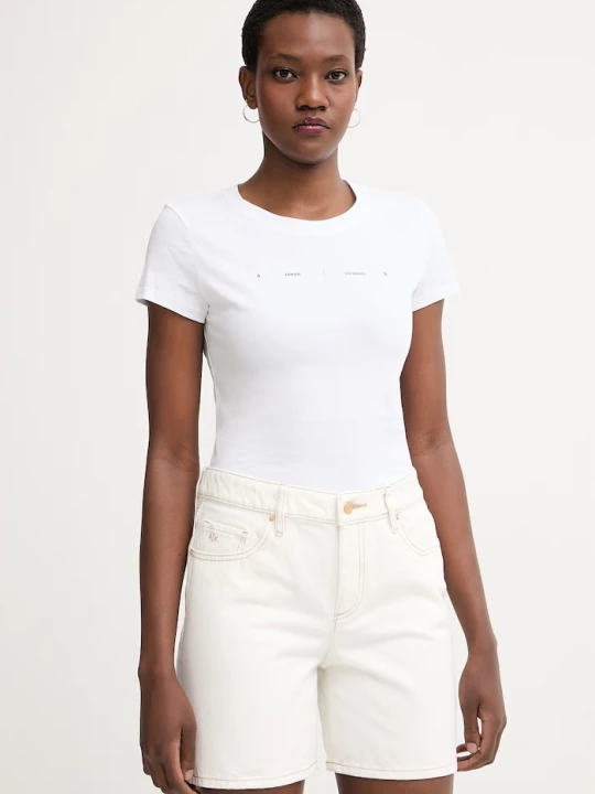 Zdjęcie produktu Armani Exchange T-shirt basic damski bawełniany biały