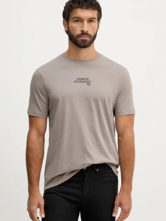 Zdjęcie produktu Armani Exchange t-shirt bawełniany beżowy