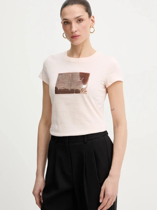 Zdjęcie produktu Armani Exchange t-shirt bawełniany różowy