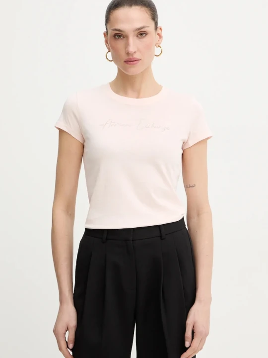 Zdjęcie produktu Armani Exchange T-shirt damski bawełniany różowy