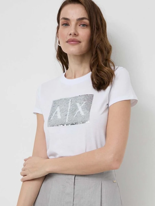 Zdjęcie produktu Armani Exchange t-shirt bawełniany biały