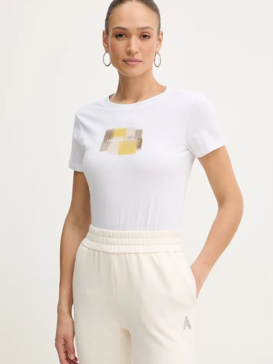 Zdjęcie produktu Armani Exchange t-shirt bawełniany biały