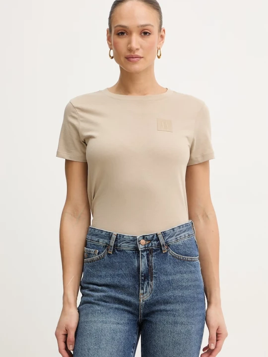 Zdjęcie produktu Armani Exchange t-shirt bawełniany beżowy