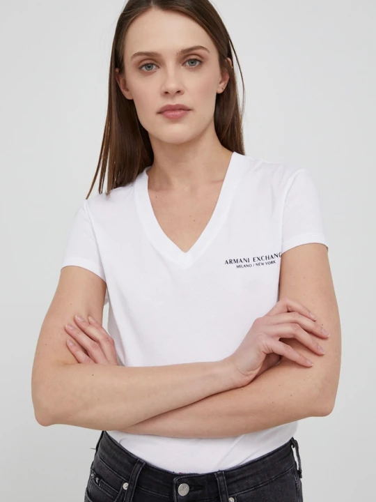 Zdjęcie produktu Armani Exchange t-shirt bawełniany biały