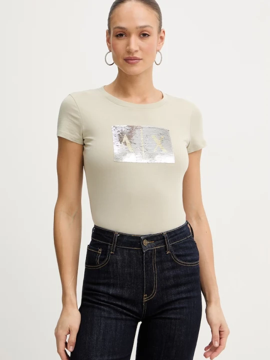 Zdjęcie produktu Armani Exchange t-shirt bawełniany zielony