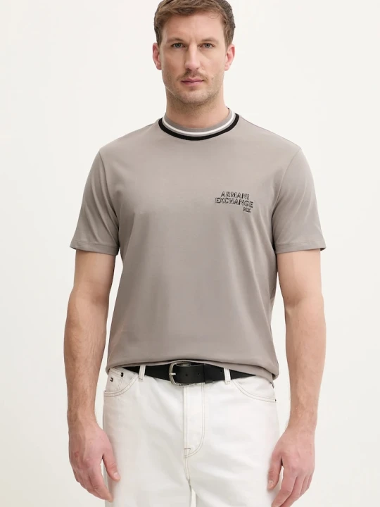 Zdjęcie produktu Armani Exchange t-shirt bawełniany beżowy