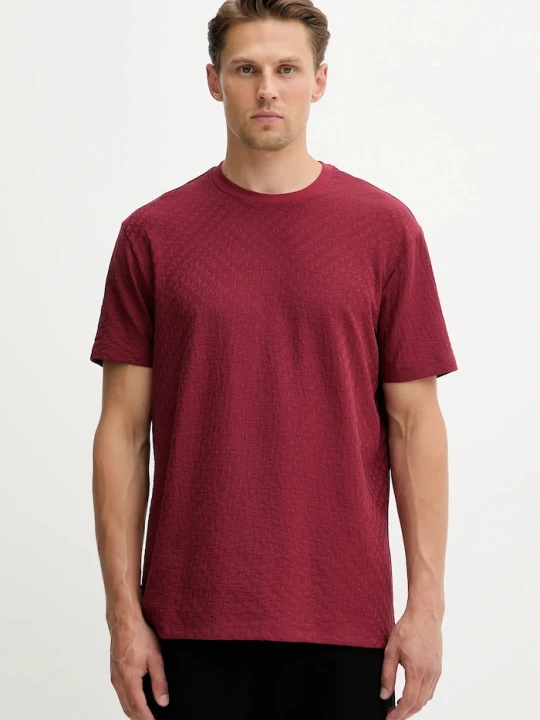 Zdjęcie produktu Armani Exchange t-shirt bawełniany bordowy