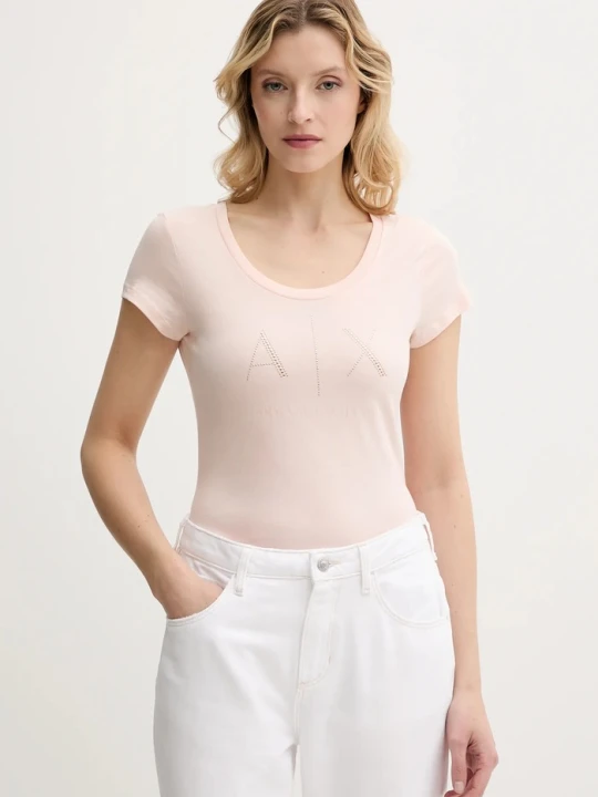 Zdjęcie produktu Armani Exchange t-shirt bawełniany pomarańczowy