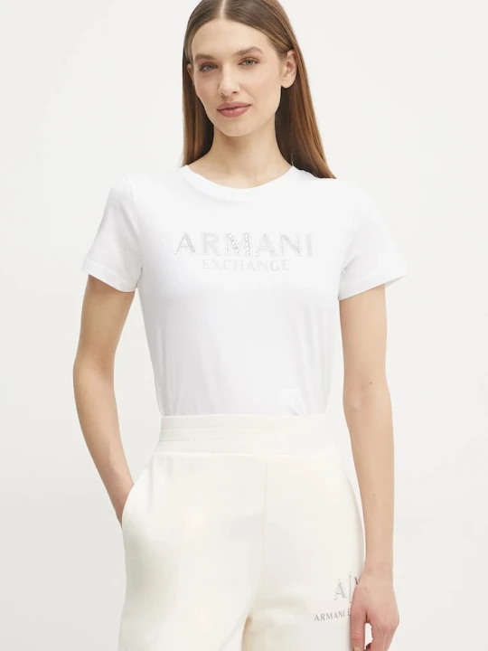 Zdjęcie produktu Armani Exchange t-shirt bawełniany biały