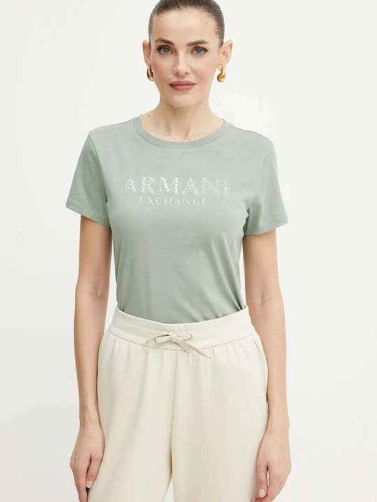 Zdjęcie produktu Armani Exchange t-shirt bawełniany zielony