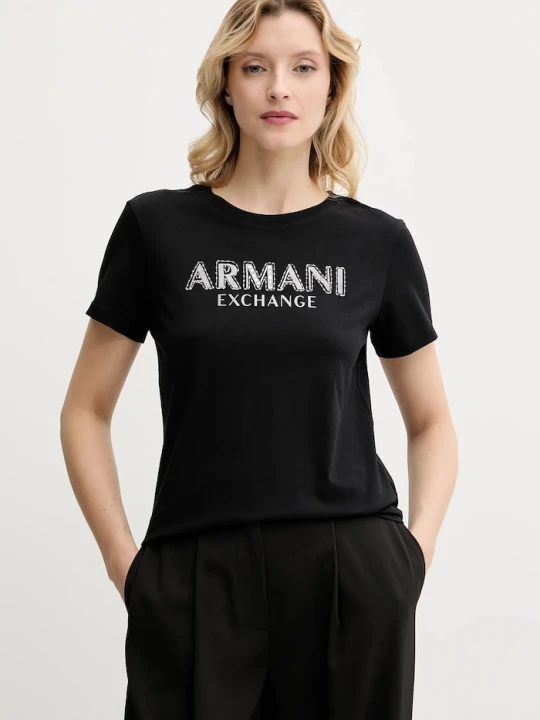 Zdjęcie produktu Armani Exchange t-shirt bawełniany czarny