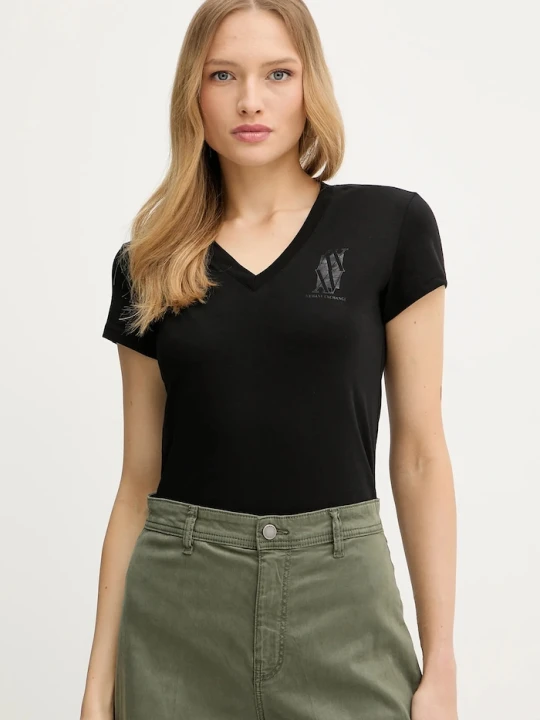 Zdjęcie produktu Armani Exchange t-shirt bawełniany czarny