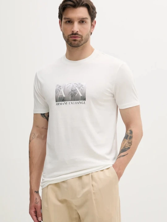 Zdjęcie produktu Armani Exchange t-shirt bawełniany biały