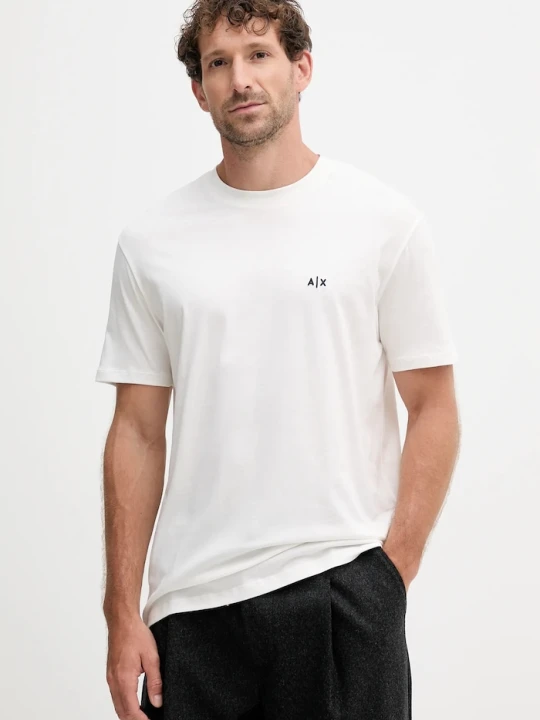 Zdjęcie produktu Armani Exchange t-shirt bawełniany beżowy