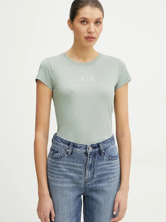 Zdjęcie produktu Armani Exchange t-shirt bawełniany zielony