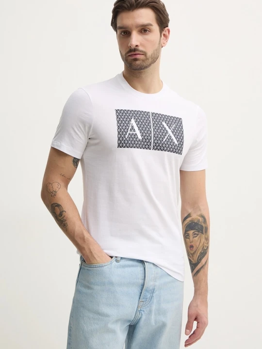 Zdjęcie produktu Armani Exchange t-shirt bawełniany biały
