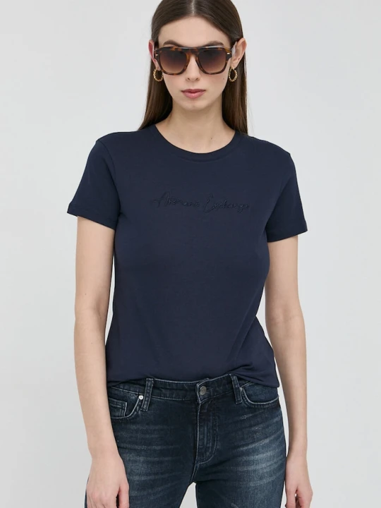 Zdjęcie produktu Armani Exchange t-shirt bawełniany granatowy