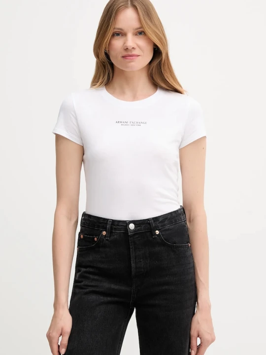 Zdjęcie produktu Armani Exchange t-shirt bawełniany biały