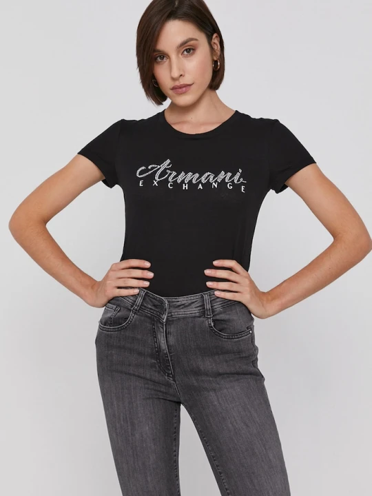 Zdjęcie produktu Armani Exchange t-shirt bawełniany czarny